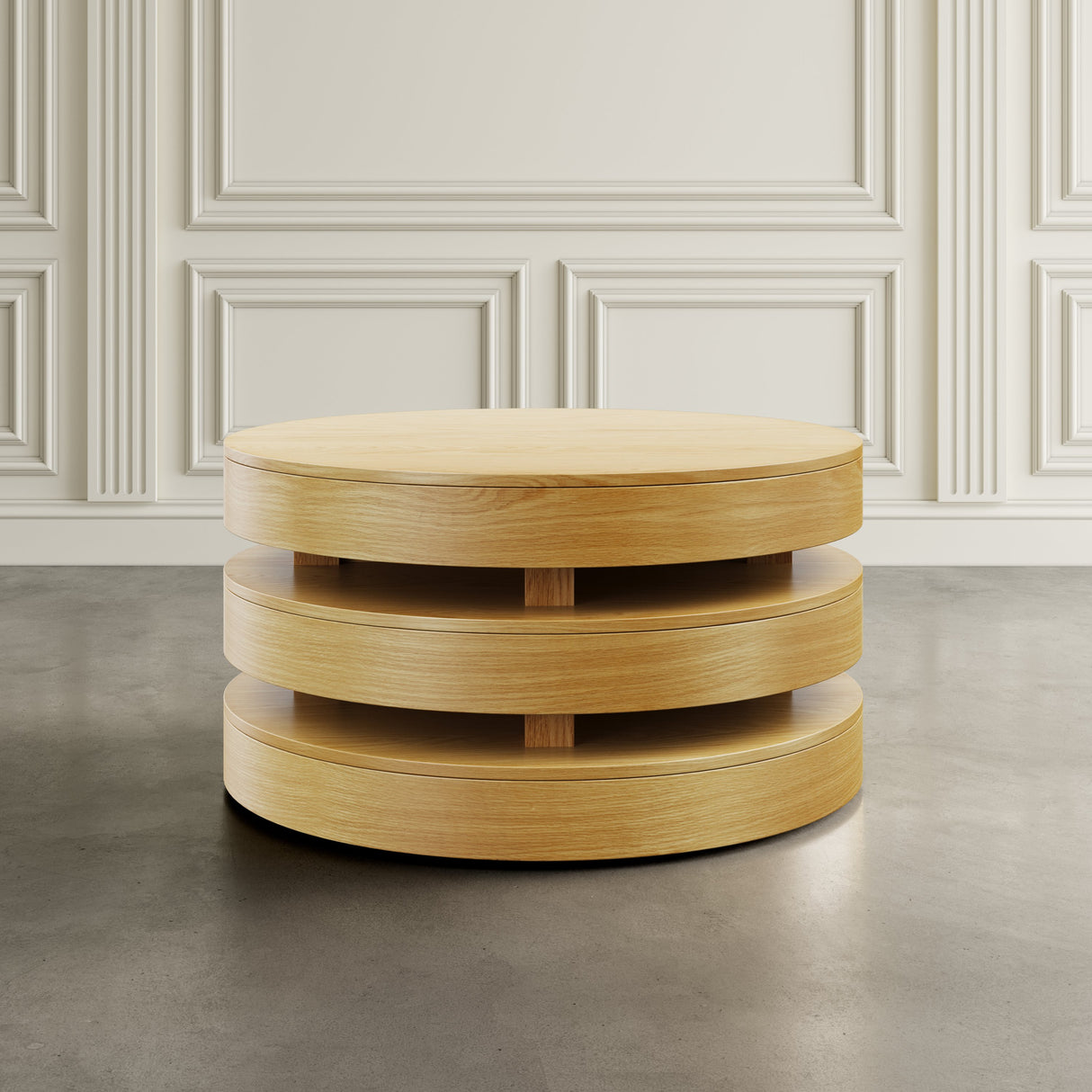 Brix Round Cocktail Table w/Casters - Espresso
