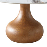 Round Dining Table 53" With Lazy Susan - Walnut / White