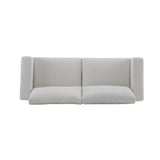 Modern Square Arm Sofa With Soft Fabric Upholstery, Deep Cushions