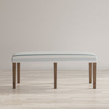 Eastern Tides - Upholstered Bench - Blue Stripe / Light Brown