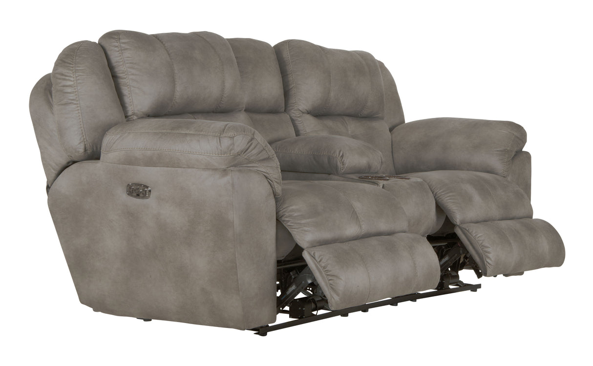 Ferrington - Power Lay Flat Reclining Console Loveseat with Power Adjustable Headrest & Lumbar