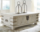 Carynhurst - Lift Top Cocktail Table - White Wash Gray