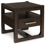 Breckington - Dark Brown - Square End Table