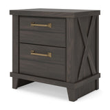 Vonitta Bay - Two Drawer Night Stand - Dark Brown