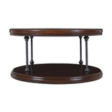 Larson - Round Cocktail Table - Distressed Brown