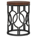 Round End Table Nightstand For Living - Brown / Black