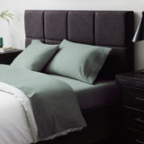 Linen-Weave Cotton Split King Sheet Set - Sage