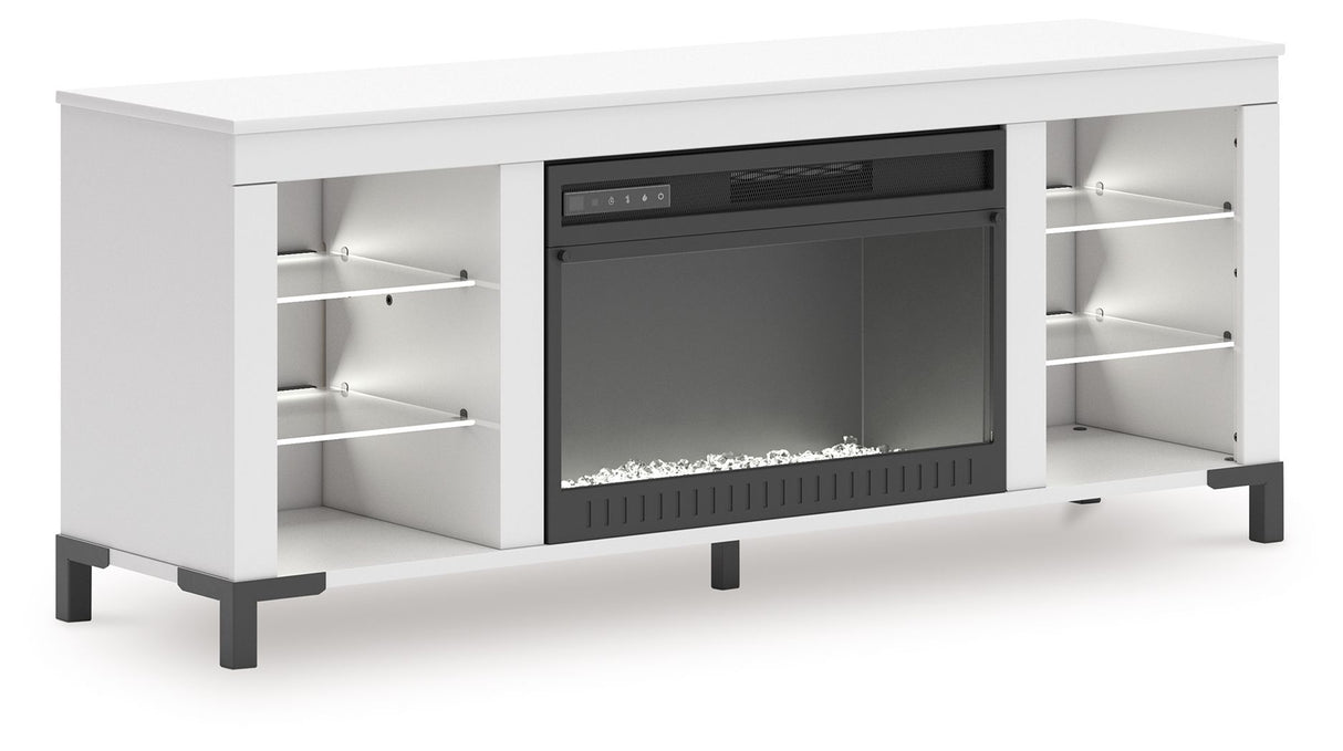 Brollevi - White - TV Stand With Fireplace