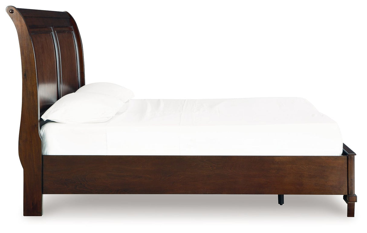 Trellington - Brown - Queen Sleigh Storage Bed