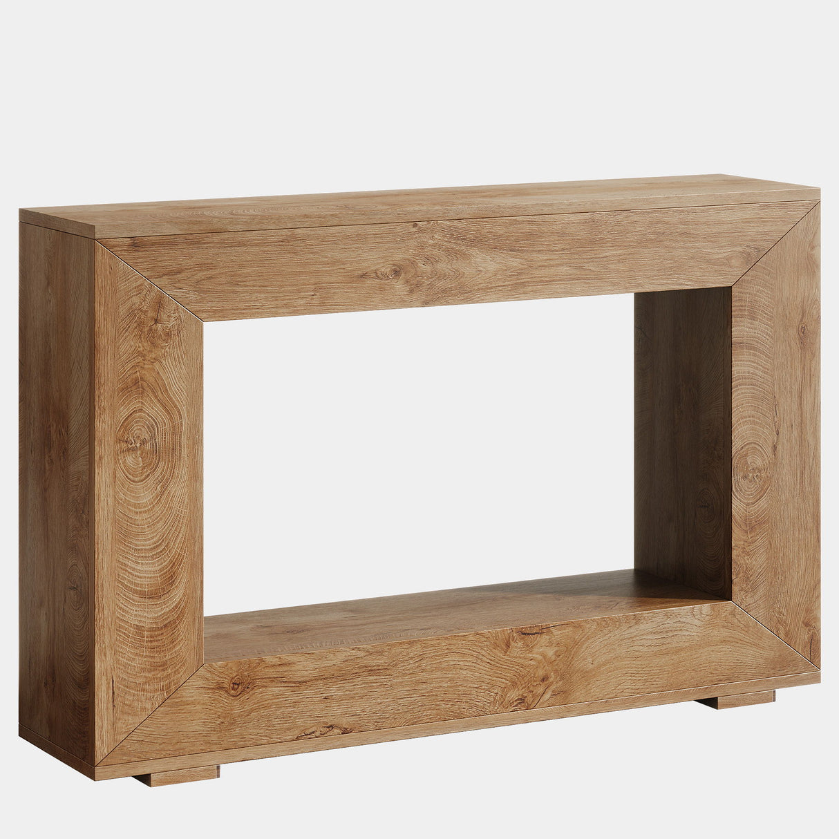 Narrow Entryway Storage Console Table With Open Shelf