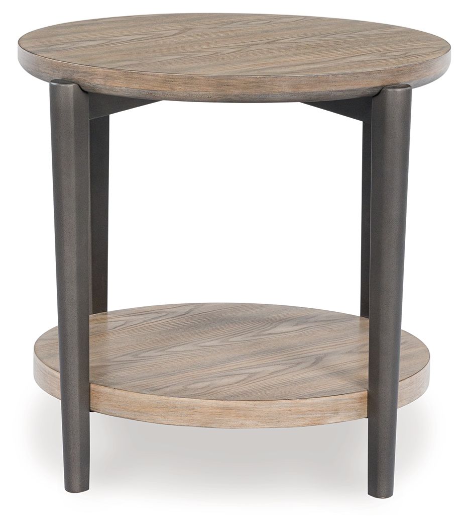 Dyonton - Light Grayish Brown - Round End Table