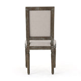 Traditional Style Dining Chair Set With Fabric Upholstery