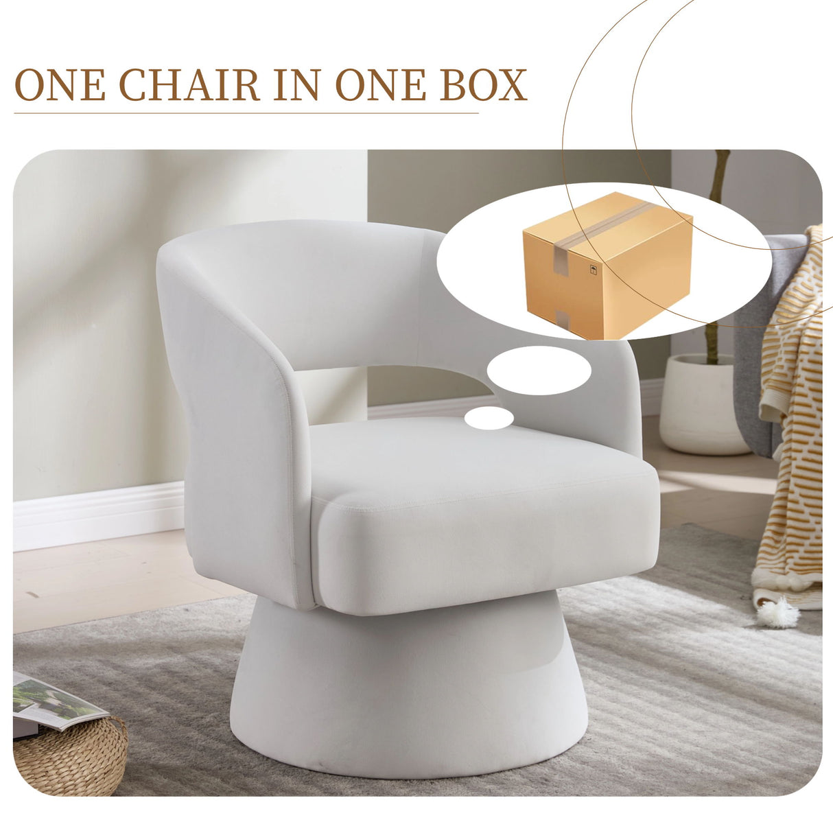 Swivel Barrel Chair With 360 Degree Rotation