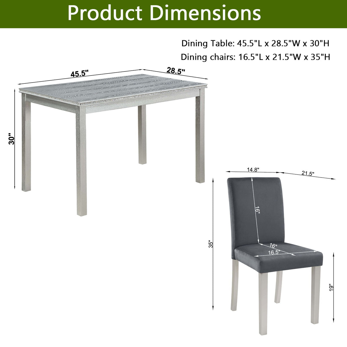 Dining Table Set, Table With A Rectangular Table And Upholstered Chairs