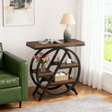 Modern Narrow End Table With 3 Tier Shelves