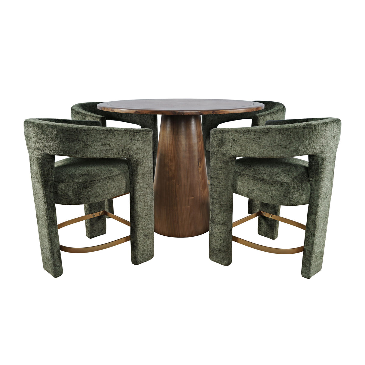 Gwen - 5 Piece Counter Dining Set - Dark Brown Table