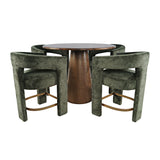 Gwen - 5 Piece Counter Dining Set - Dark Brown Table