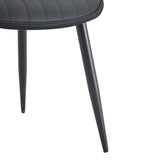 Minimalist Ergonomic Dining Chair (Set of 4) With Curved Cushions And Metal Frame - Black