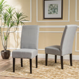 Amaranthine - Upholstered Dining Chair With High Back And Wood Legs (Set of 2) - Light Gray