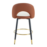 Upholstered Rotatable Bar Chair With Metal Legs For Dining Room