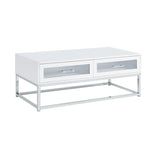 Chandra - Coffee Table With LED And Battery Pack - Glossy White