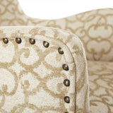 Angelica - Dining Arm Chair With Bronze Nailhead Trim (Set of 2) - Tan