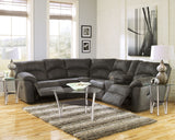 Tambo - Right Arm Facing Loveseat With Console 2 Pc Sectional - Pewter