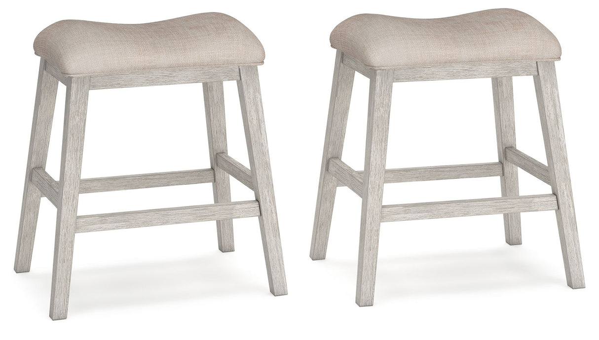 Skempton - Upholstered Stool (Set of 2) - White