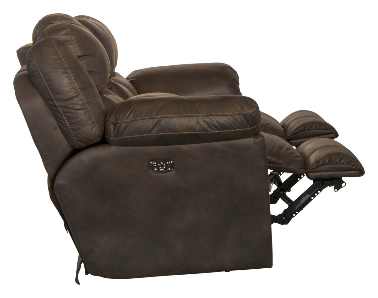 Ferrington - Power Lay Flat Reclining Console Loveseat with Power Adjustable Headrest & Lumbar