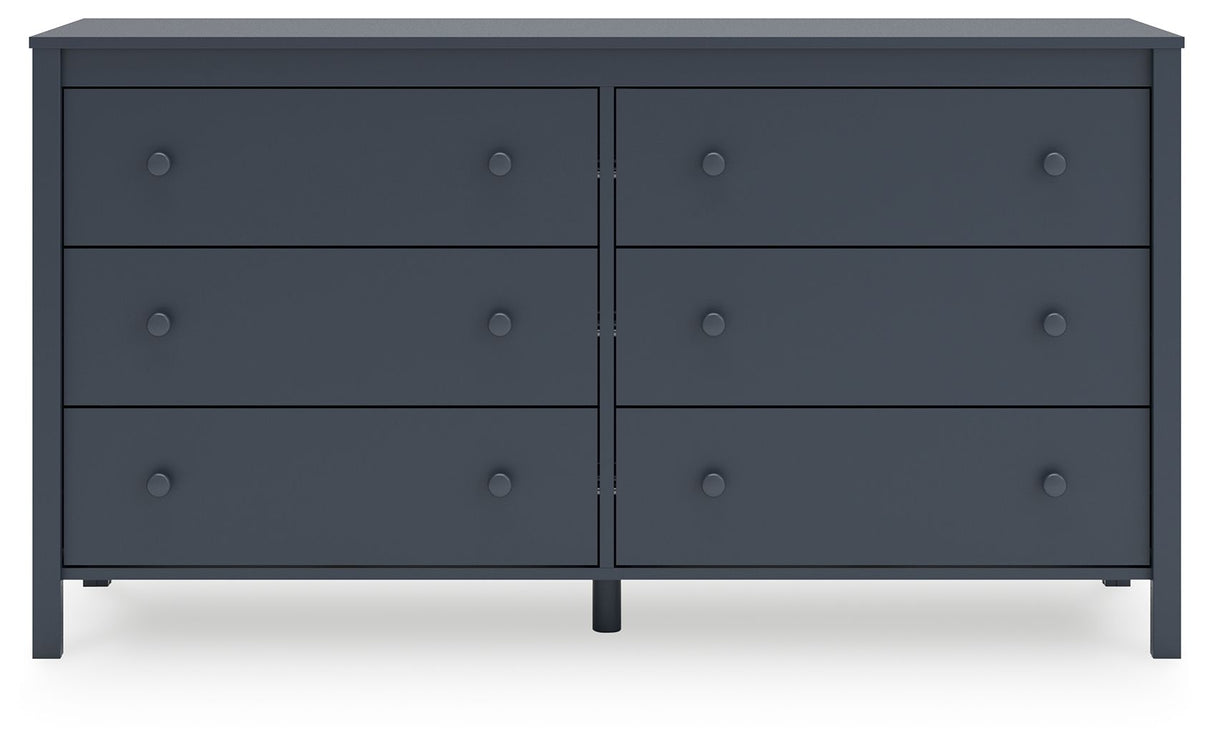 Simmenfort - Navy Blue - Six Drawer Dresser