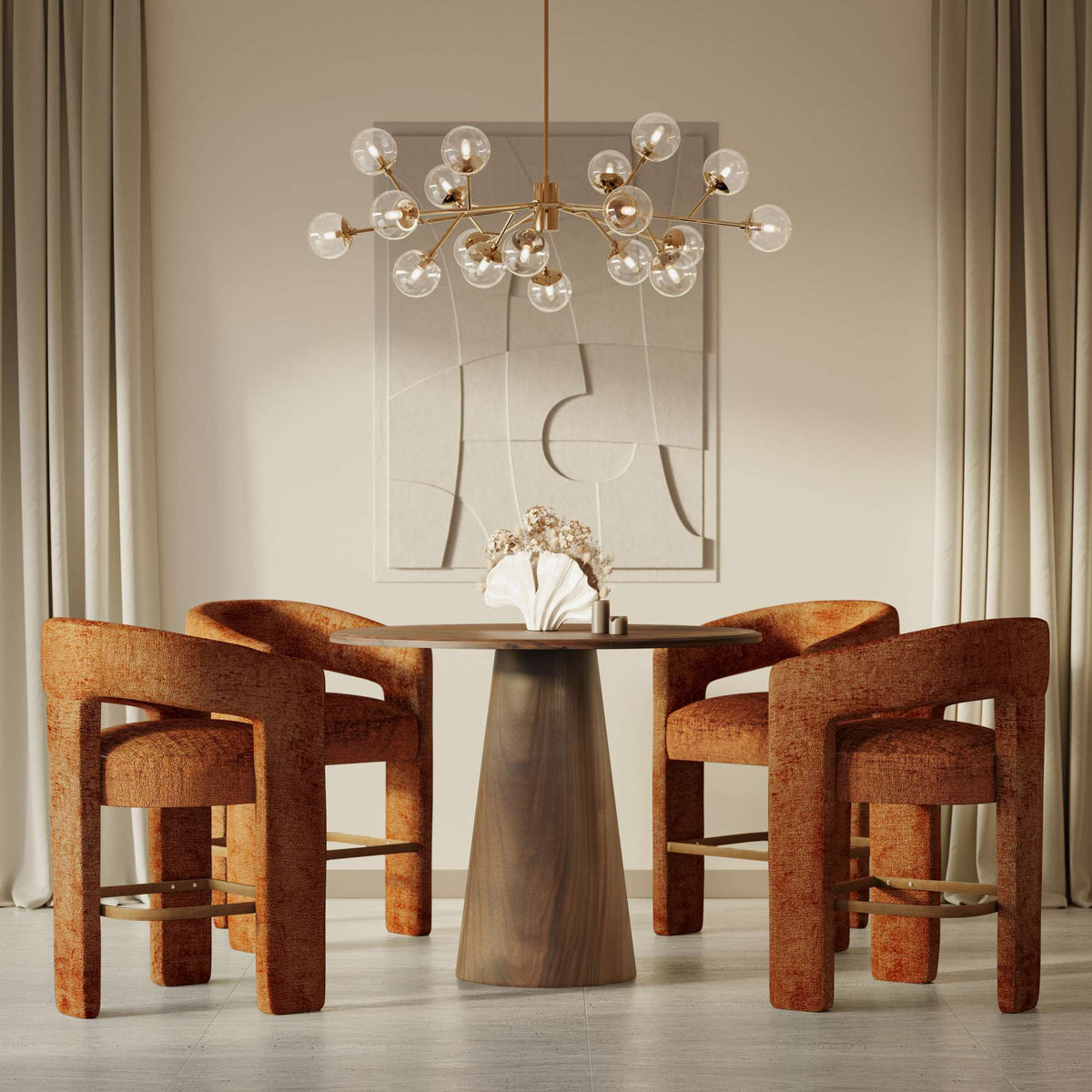 Gwen - 5 Piece Counter Dining Set - Dark Brown Table