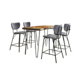 Nature's Edge - 5 Piece Counter Set With Modern Barstools - Chestnut