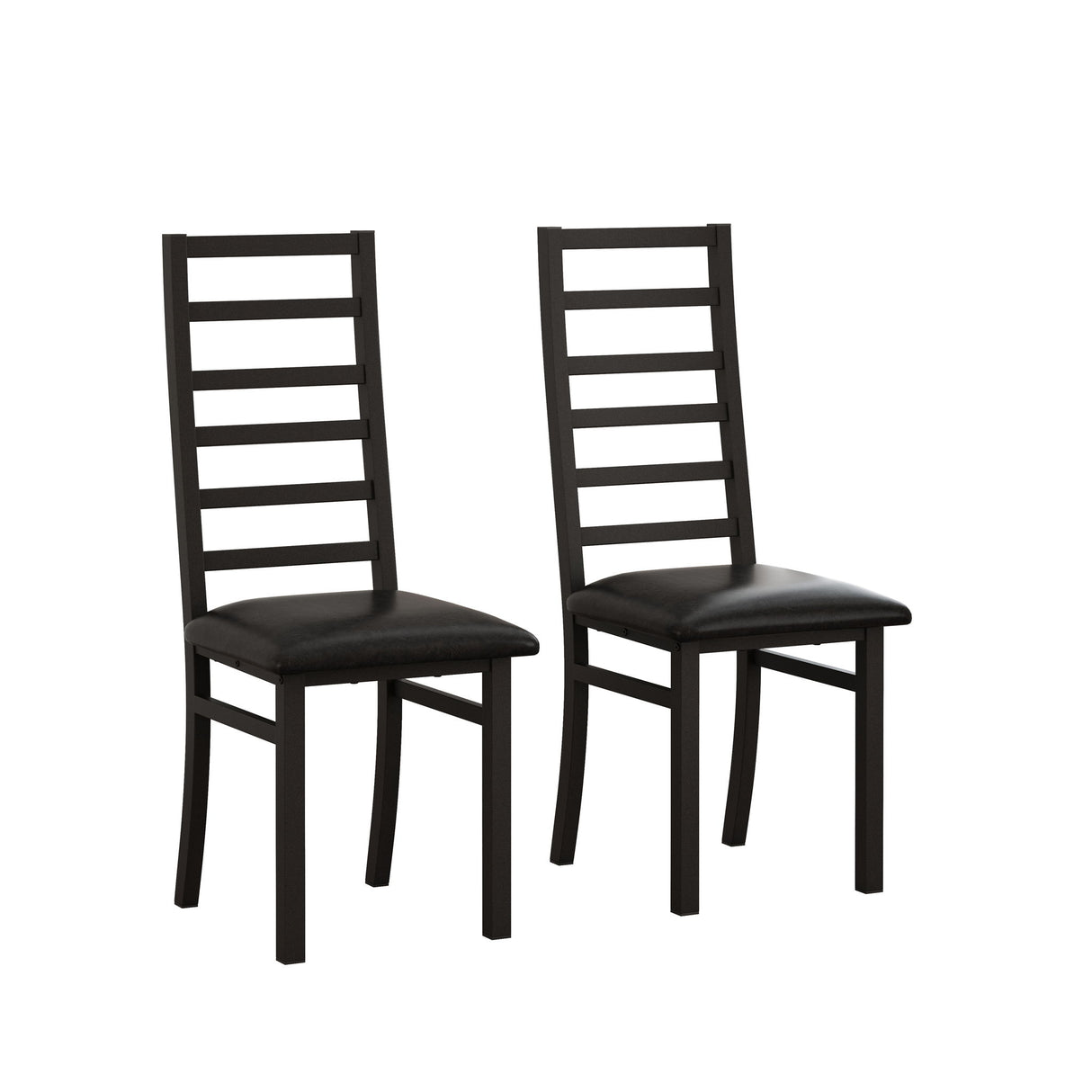 Metal Dining Chairs With Steel Legg, High Back Armless Design