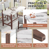 5 Piece Counter Height Dining Set With 4 Upholstered Chairs