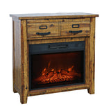Cannon Valley - Electric Fireplace Media Console - Distressed Brown