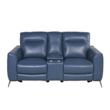 Sansa - Dual Power Reclining Loveseat With Console - Blue
