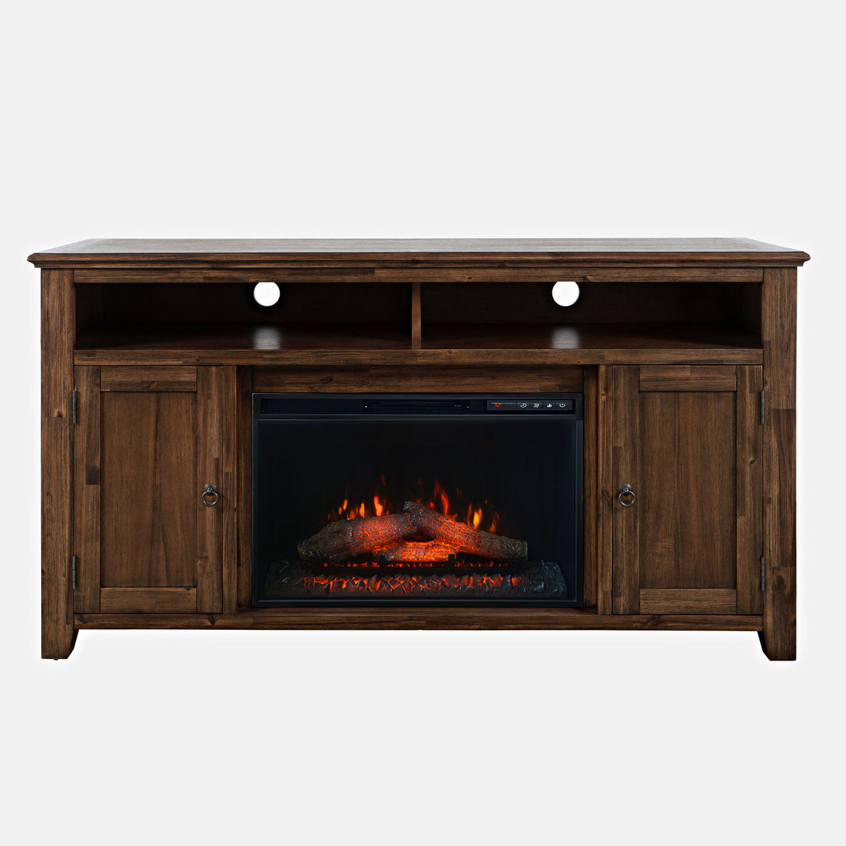 Bakersfield - Electric Fireplace Media Console - Distressed Brown
