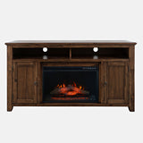 Bakersfield - Electric Fireplace Media Console - Distressed Brown