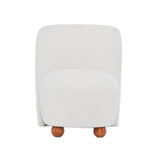 Modern Low Back Accent Upholstered Armless Living Room Chairs, Round Feet