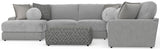 Canyon - 4 Piece Sectional With Cuddler Seat Cushions, Included Accent Pillows And Cocktail Ottoman (Left Side Facing Chaise) - Platinum