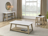 Vida - Marble Top Coffee Table With Casters - Brown