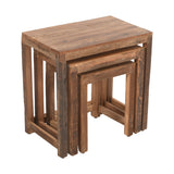 Reclamation - Nesting Tables - Rustic Unfinished Brown