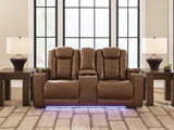 Gruaro - Power Reclining Loveseat With Console / Adjustable Headrest - Amber