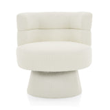Swivel Accent Chair, 360° Rotating Design With Ergonomic Support For Living Room, Bedroom & Home Office - Cream White