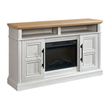 Villa - Console With 23" Fireplace Insert - White & Natural