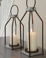 Diedrick - Indoor/Outdoor Lantern Set (Set of 2) - Gray / Black
