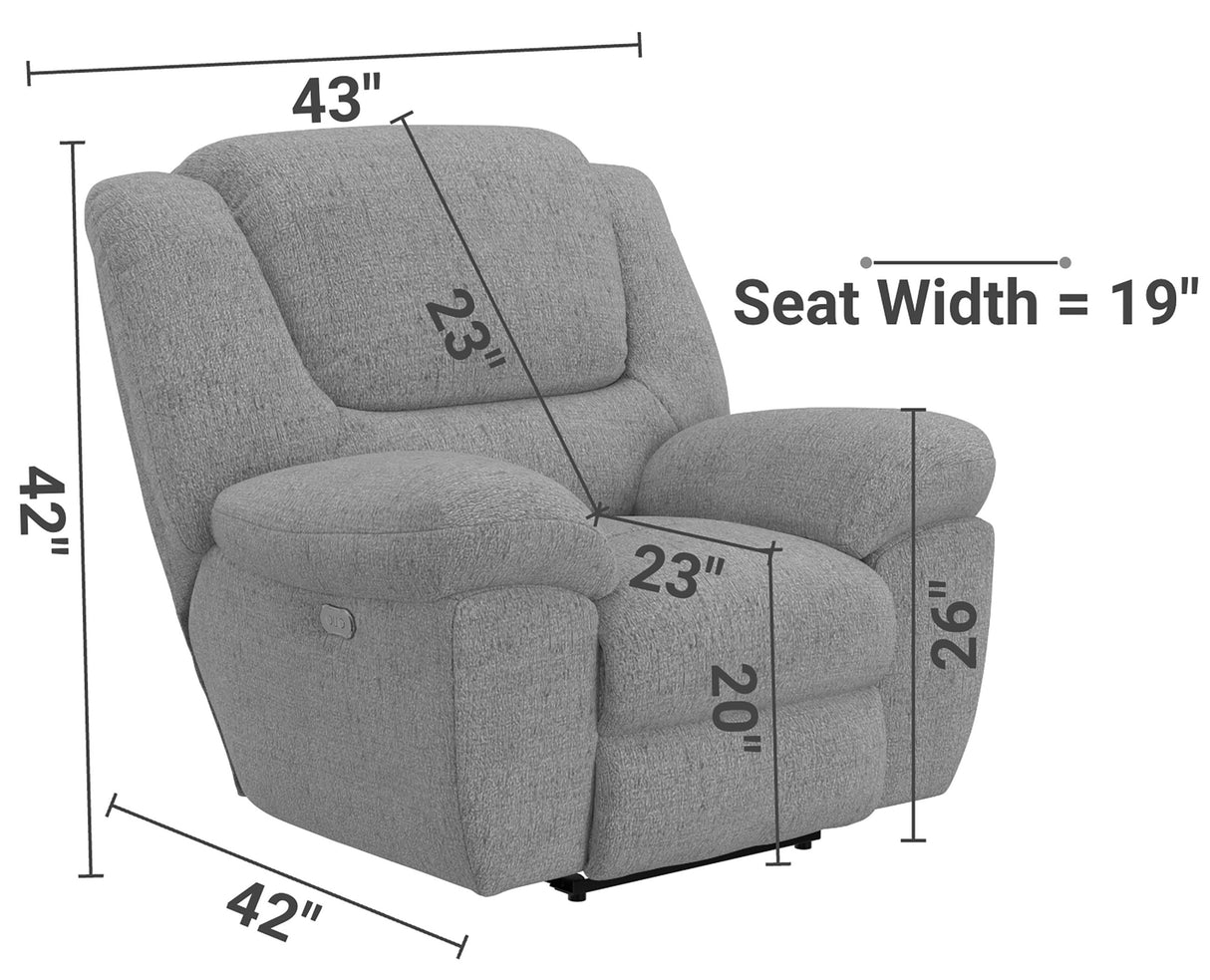 Trifecta - Power Wall Hugger Recliner - Smoke