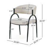 Contemporary Upholstered Dining Chairs With Metal Legs (Set of 2)