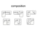 Modular Corner Sofa With Soft Linen Fabric