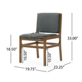 Contemporary Dining Chair Set Upholstered Fabric With Rubberwood Frame